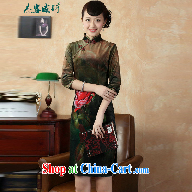Jessup, autumn and winter, the elegant, manually for the buckle stretch the wool painting stylish classic cuff in cheongsam dress TD 0002 figure XXL, Jessup, and shopping on the Internet