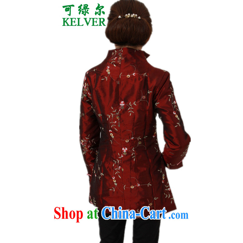 To Green, older women autumn and winter fashion new, suit for the long, single row for mothers with Tang jackets/J 1393 #2 XL, green, and, on-line shopping