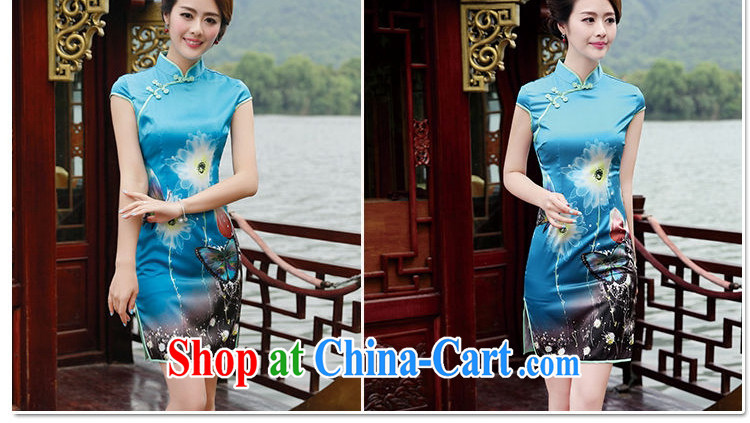 spattered with new women with short, short-sleeved elegant antique butterfly flower, qipao dresses YF 8833 blue butterfly XL pictures, price, brand platters! Elections are good character, the national distribution, so why buy now enjoy more preferential! Health