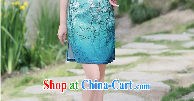2015 Chinese fan-flower cheongsam traditional cloth clip long collar container half sleeve on the truck, qipao YF 8892 container take XL pictures, price, brand platters! Elections are good character, the national distribution, so why buy now enjoy more preferential! Health