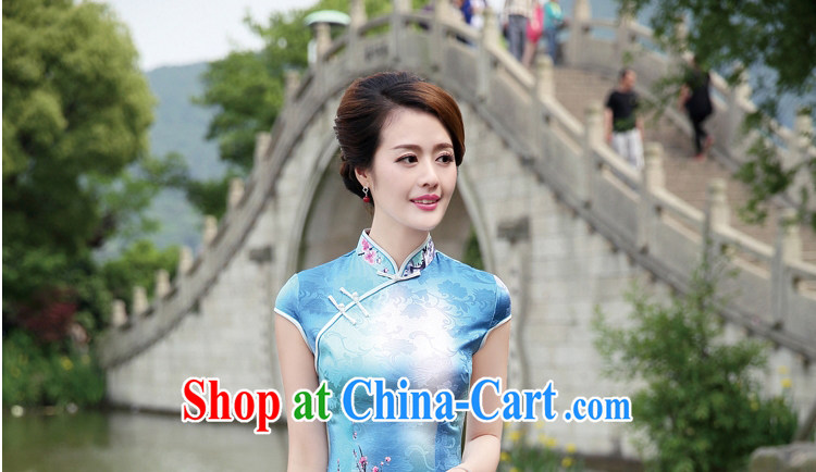 2015 Chinese fan-flower cheongsam traditional cloth clip long collar container half sleeve on the truck, qipao YF 8892 container take XL pictures, price, brand platters! Elections are good character, the national distribution, so why buy now enjoy more preferential! Health