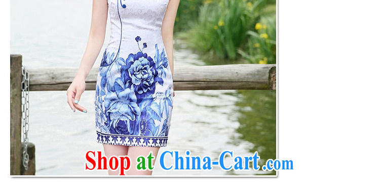 2015 new blue blue short-sleeved retro stylish and elegant qipao dresses skirts YF 8886 flower vase XXL pictures, price, brand platters! Elections are good character, the national distribution, so why buy now enjoy more preferential! Health