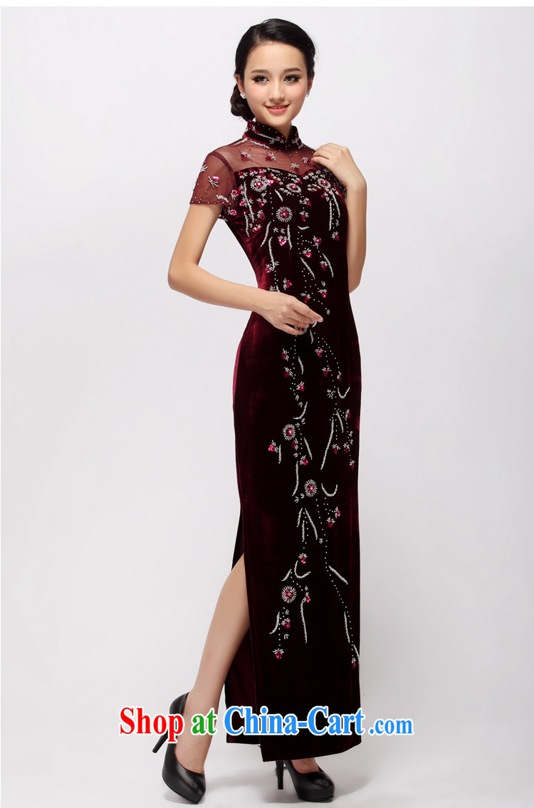 upscale banqueting velvet dress cheongsam dress long wedding MOM Replace Staple beads retro Evening Dress C 1159 maroon XXXL (2 feet 6 lumbar) pictures, price, brand platters! Elections are good character, the national distribution, so why buy now enjoy more preferential! Health