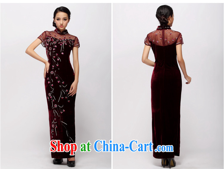 upscale banqueting velvet dress cheongsam dress long wedding MOM Replace Staple beads retro Evening Dress C 1159 maroon XXXL (2 feet 6 lumbar) pictures, price, brand platters! Elections are good character, the national distribution, so why buy now enjoy more preferential! Health