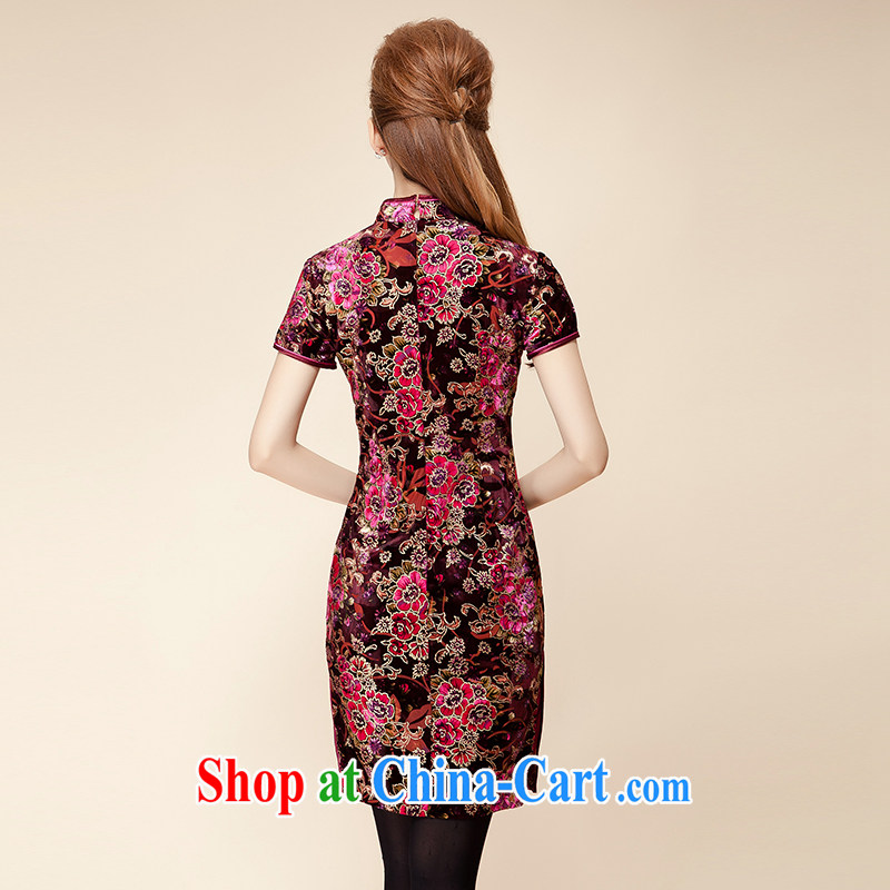 The Tang dynasty 2015 early spring new high-end antique improvement is hard-pressed for the forklift truck short sleeve cheongsam dress 30,772 wool Kim spent S, the Tang Dynasty, and shopping on the Internet