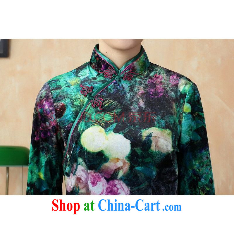 The broadband retro style classic cheongsam dress stretch gold velour poster in short sleeves cheongsam picture color 2 XL, the bandwidth, and shopping on the Internet