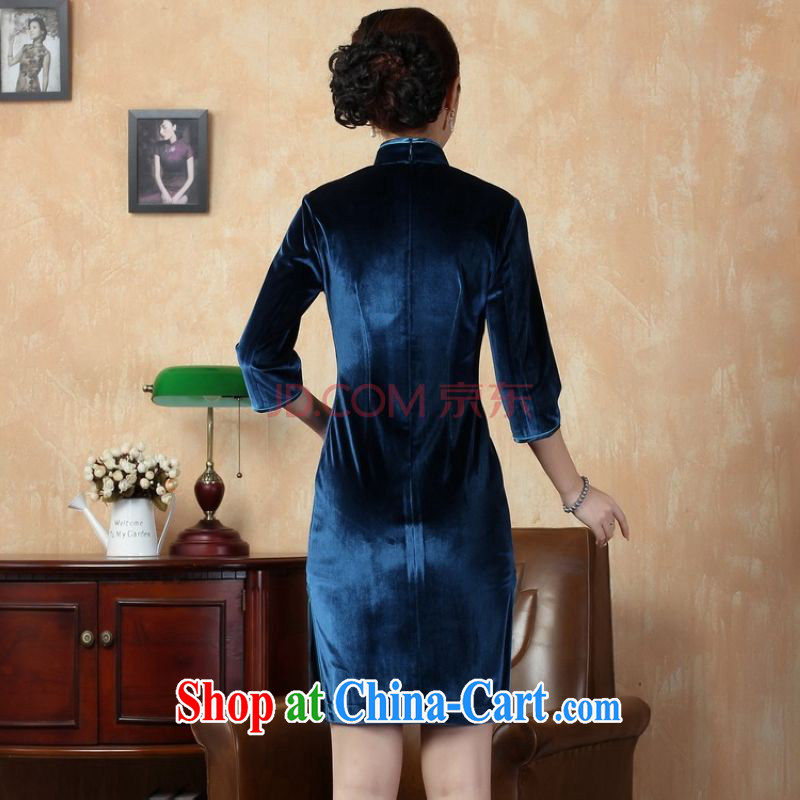 The frequency response of 7 cuff dress cheongsam dress-stretch the wool dresses - D the cyan 2XL, picking-frequency, and, shopping on the Internet