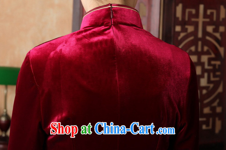 Jessup, Autumn manually load the clip, for Chinese clothing Ethnic Wind Women's clothes 9 improvement in cuff wool Chinese T-shirt A 0064 wine red XXXL pictures, price, brand platters! Elections are good character, the national distribution, so why buy now enjoy more preferential! Health
