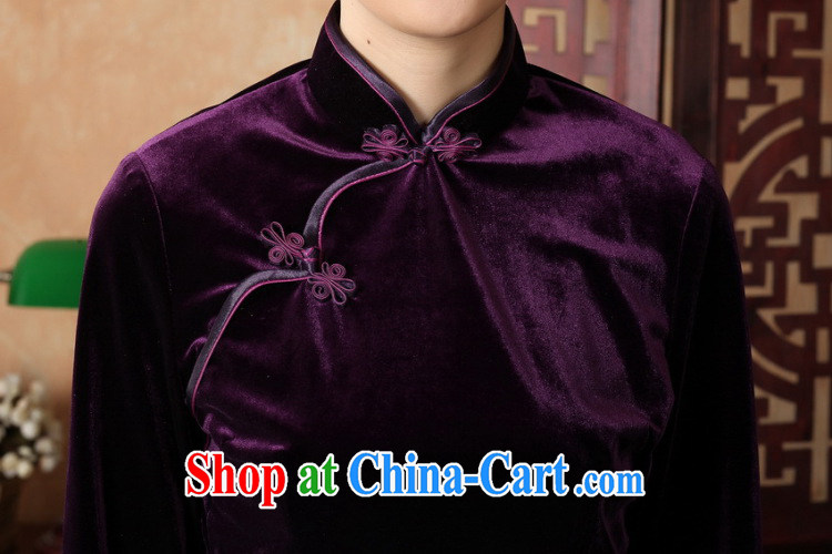 Jessup, Autumn manually load the clip, for Chinese clothing Ethnic Wind Women's clothes 9 improvement in cuff wool Chinese T-shirt A 0064 wine red XXXL pictures, price, brand platters! Elections are good character, the national distribution, so why buy now enjoy more preferential! Health