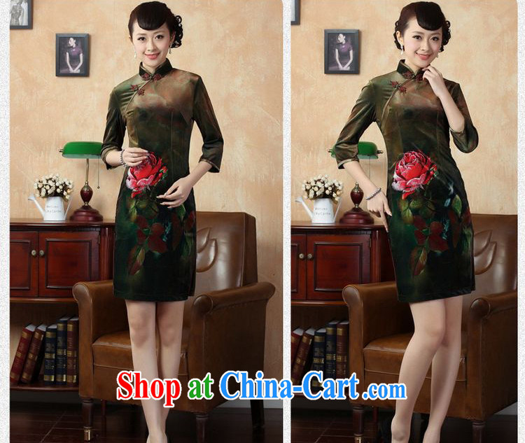 The frequency, improved antique cheongsam dress, collar stretch the wool, short sleeves cheongsam army green 2XL pictures, price, brand platters! Elections are good character, the national distribution, so why buy now enjoy more preferential! Health