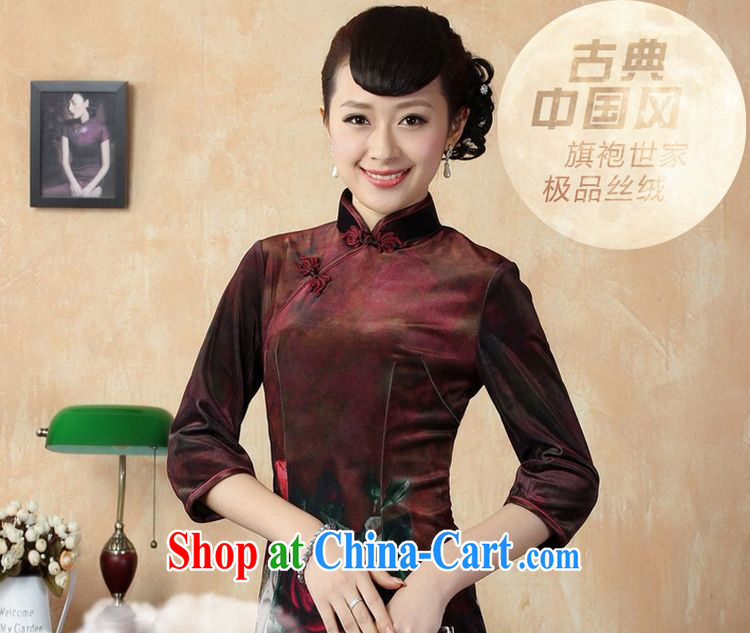 The frequency, cheongsam dress dresses stretch the wool painting stylish classic in short sleeves cheongsam wine red 2 XL pictures, price, brand platters! Elections are good character, the national distribution, so why buy now enjoy more preferential! Health