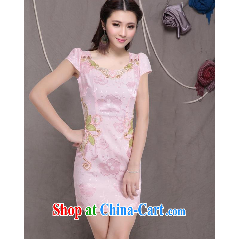 Ms Elsie Leung, HI Babe 2015 new cheongsam dress fashion style retro beauty dresses daily dress G C 671 6078 light yellow XL poetry hi Babe, shopping on the Internet