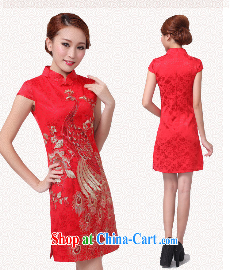 Poetry hi Babe 2015 new show annual wedding dress bridal wedding retro toast service short cheongsam G C 671 6609 red Peacock XL pictures, price, brand platters! Elections are good character, the national distribution, so why buy now enjoy more preferential! Health