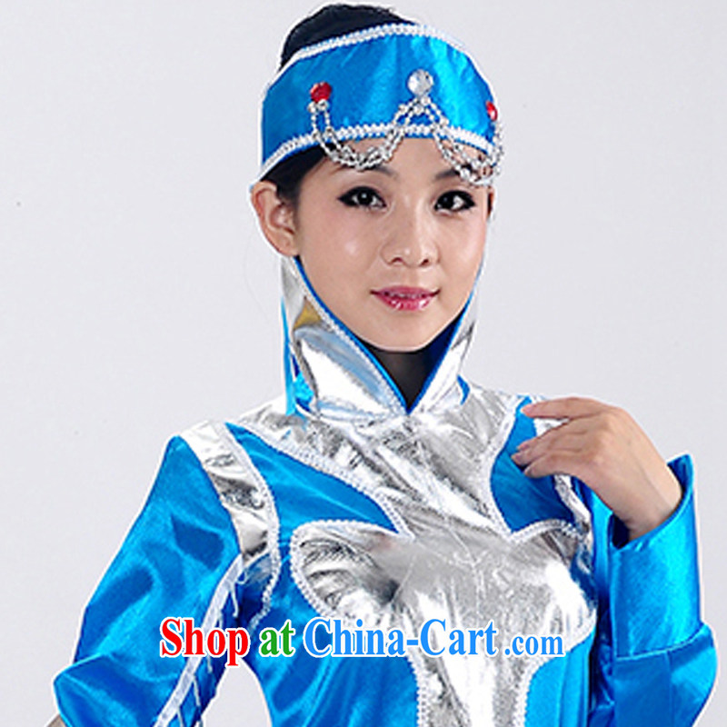 Dual 11 new special minority clothing Mongolian dress Mongolia Fashion Show clothing dancing girl stage costumes HXYM 0023 blue S in arts, and, on-line shopping