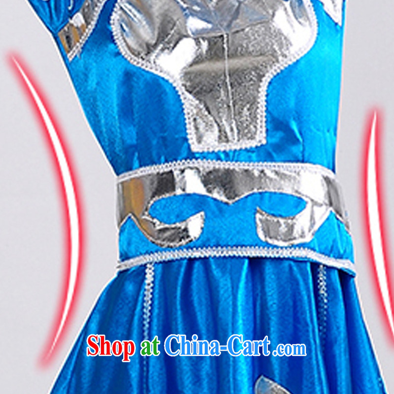 Dual 11 new special minority clothing Mongolian dress Mongolia Fashion Show clothing dancing girl stage costumes HXYM 0023 blue S in arts, and, on-line shopping