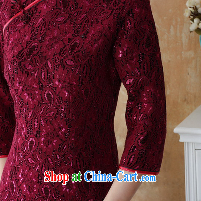 Spend the autumn and the new cheongsam dress Tang is a leading Chinese improved wool lace dresses costumes, dresses Cuff - 2 XL, figure, and shopping on the Internet