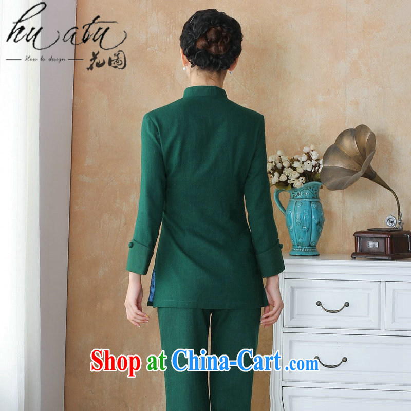 Spend the autumn and the new middle-aged and older women, for Tang is improved, served the Commission cotton jacket larger Tang mounted units the commission T-shirt - 3 green 4 XL, figure, and shopping on the Internet