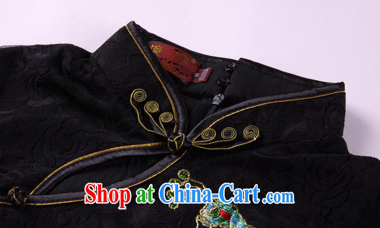 The 2013 can also summer New and Improved embroidery cheongsam stylish T-shirt ethnic Chinese wind-tang black XXXL pictures, price, brand platters! Elections are good character, the national distribution, so why buy now enjoy more preferential! Health