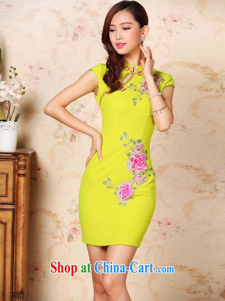 2013 new improved stylish three-dimensional embroidery on cultivating the truck short cheongsam dress girls summer Factory Shenzhen wholesale picture color XXL pictures, price, brand platters! Elections are good character, the national distribution, so why buy now enjoy more preferential! Health