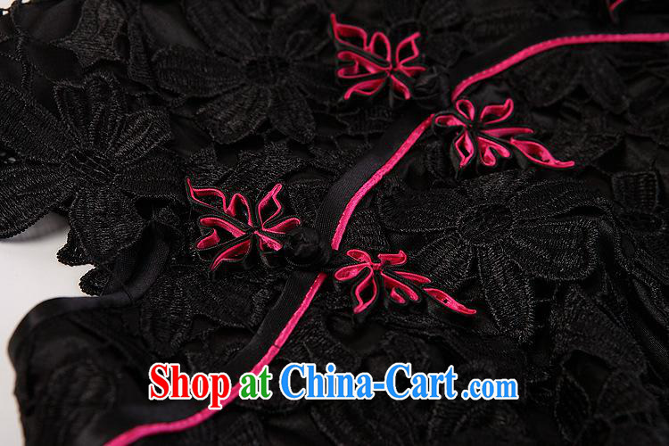 New high water-soluble lace cheongsam dress stylish and improved three-dimensional embroidery elegant qipao female factory wholesale black XXL pictures, price, brand platters! Elections are good character, the national distribution, so why buy now enjoy more preferential! Health