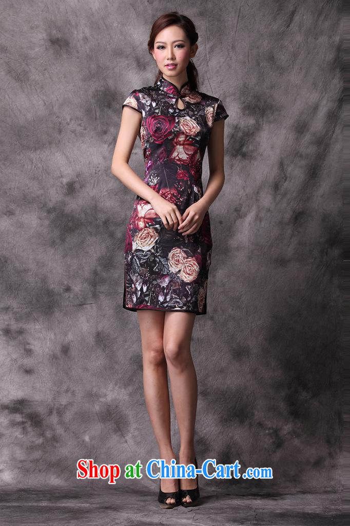 2013 new female silk stylish improved cheongsam summer short, antique Chinese standard counters cheongsam picture color XXL pictures, price, brand platters! Elections are good character, the national distribution, so why buy now enjoy more preferential! Health