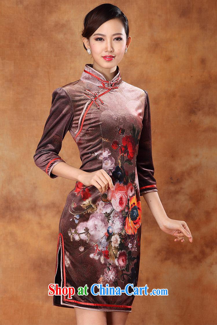 Spring 2013 new Korean velvet stamp retro improved in short sleeves, a tight outfit ceremonial dress picture color XXXL pictures, price, brand platters! Elections are good character, the national distribution, so why buy now enjoy more preferential! Health
