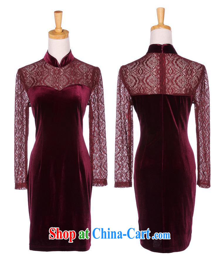 2013 fall and winter improved stylish and simple lace long-sleeved wool stitching daily Goods Factory Shenzhen wholesale wine red M pictures, price, brand platters! Elections are good character, the national distribution, so why buy now enjoy more preferential! Health