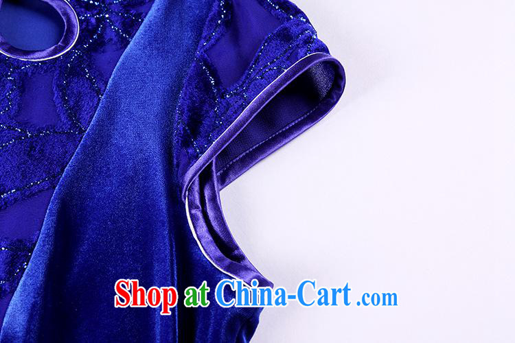 fall and winter new stylish improved retro wool stitching short-sleeved short cheongsam Shenzhen Original Design wholesale Po blue XXL pictures, price, brand platters! Elections are good character, the national distribution, so why buy now enjoy more preferential! Health