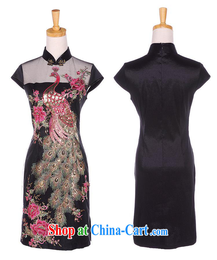 2013 fall/winter new improved Stylish retro Web yarn embroidery cheongsam Shenzhen factory Lot/Batch Mixing Black XXL pictures, price, brand platters! Elections are good character, the national distribution, so why buy now enjoy more preferential! Health