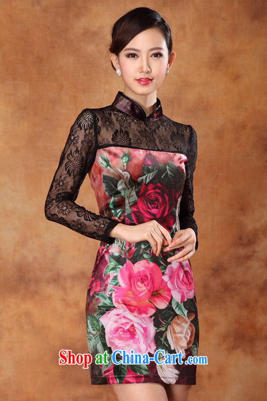 Wholesale new autumn sexy lace wool stamp improved stylish short-sleeved dresses skirt dress such as the S pictures, price, brand platters! Elections are good character, the national distribution, so why buy now enjoy more preferential! Health