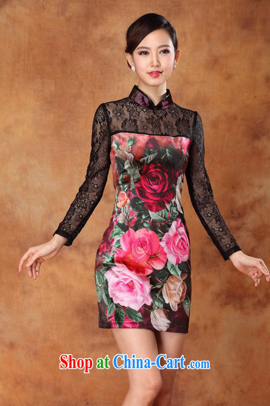 Wholesale new autumn sexy lace wool stamp improved stylish short-sleeved dresses skirt dress such as the S pictures, price, brand platters! Elections are good character, the national distribution, so why buy now enjoy more preferential! Health
