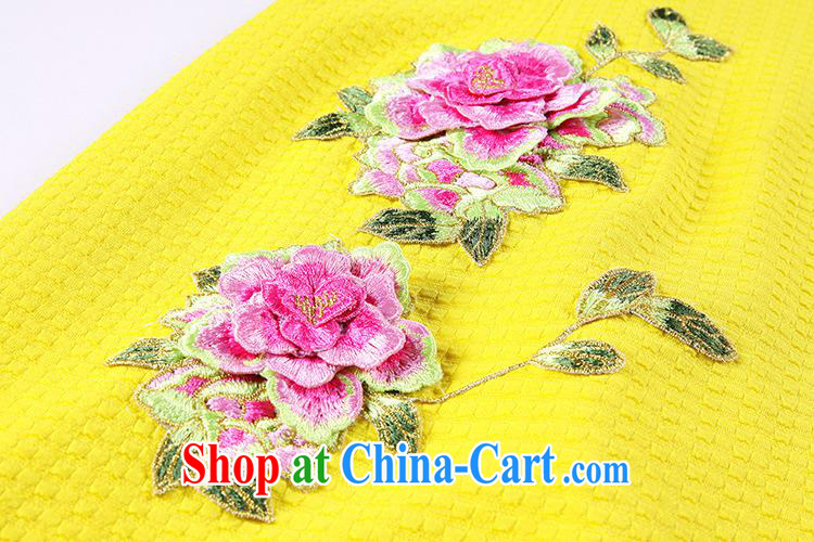 Fall/Winter new improved stylish embroidered simple short cheongsam dress female Shenzhen factory Wholesale/mixed lot yellow XXL pictures, price, brand platters! Elections are good character, the national distribution, so why buy now enjoy more preferential! Health