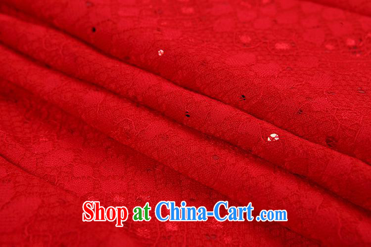 2014 spring and summer new stylish and improved short-sleeved lace, embroidery cheongsam dress ShenZhen Factory wholesale red XXL pictures, price, brand platters! Elections are good character, the national distribution, so why buy now enjoy more preferential! Health
