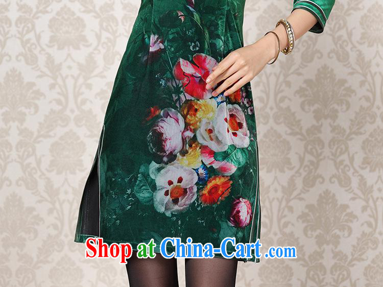 2013 new improved Stylish retro wool stamp double ends in short sleeves cheongsam/Shenzhen factory Wholesale/mixed lot jade green XXXL pictures, price, brand platters! Elections are good character, the national distribution, so why buy now enjoy more preferential! Health