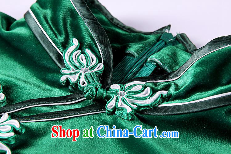 2013 new improved Stylish retro wool stamp double ends in short sleeves cheongsam/Shenzhen factory Wholesale/mixed lot jade green XXXL pictures, price, brand platters! Elections are good character, the national distribution, so why buy now enjoy more preferential! Health