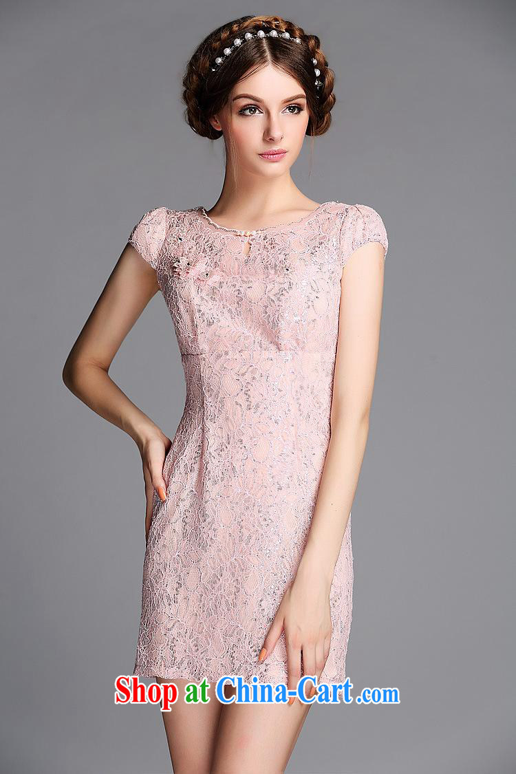Summer 2014 new improved fashion round for the Pearl lace Openwork is not the Lao short cheongsam QF 140,605 pink XXL pictures, price, brand platters! Elections are good character, the national distribution, so why buy now enjoy more preferential! Health