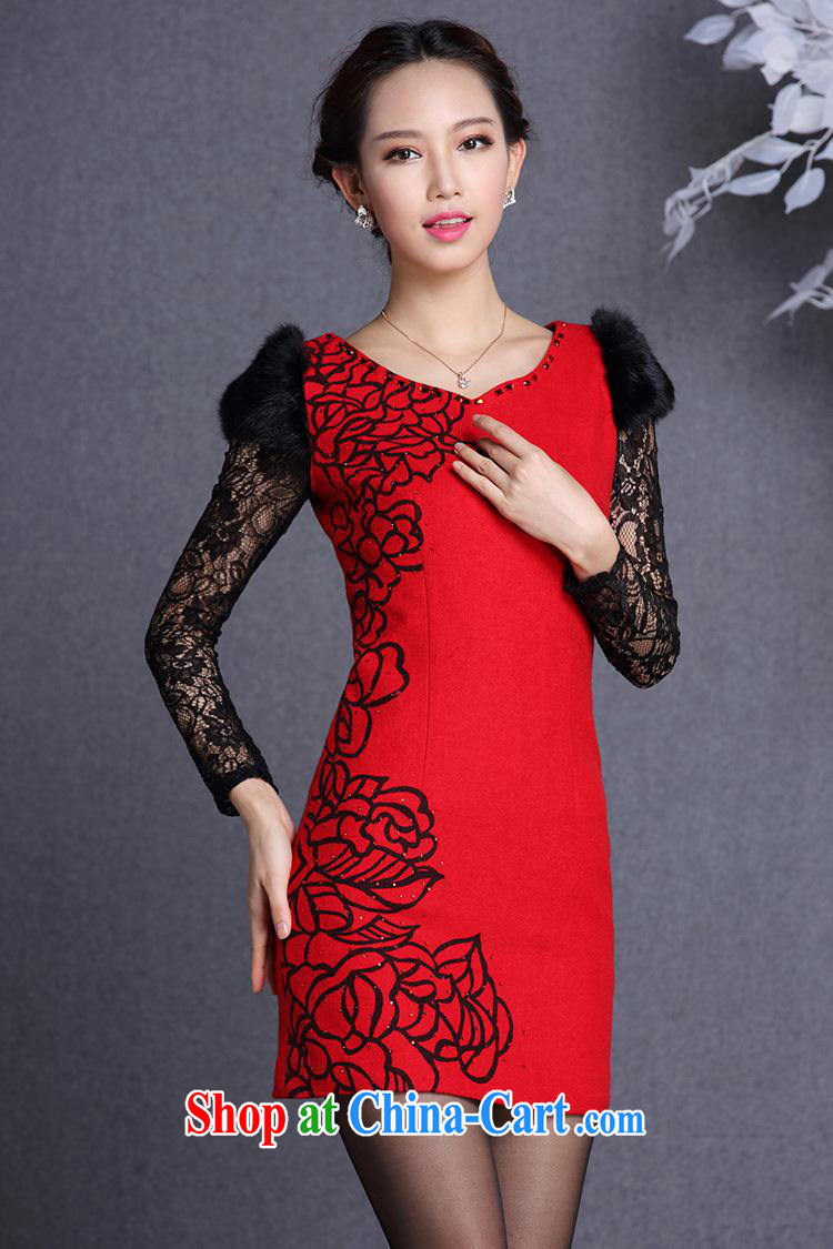 2013 fall/winter new, improved and stylish rabbit hair cuff is gross Body Short cheongsam Shenzhen factory batch/lot mixed red XXL pictures, price, brand platters! Elections are good character, the national distribution, so why buy now enjoy more preferential! Health