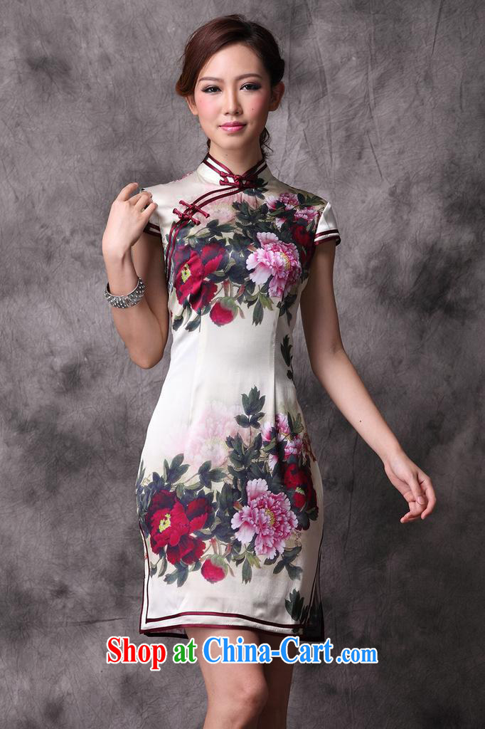 2014 new summer heavy Silk Cheongsam improved Stylish retro upscale cheongsam dress factory short-sleeve female figure XXXL pictures, price, brand platters! Elections are good character, the national distribution, so why buy now enjoy more preferential! Health