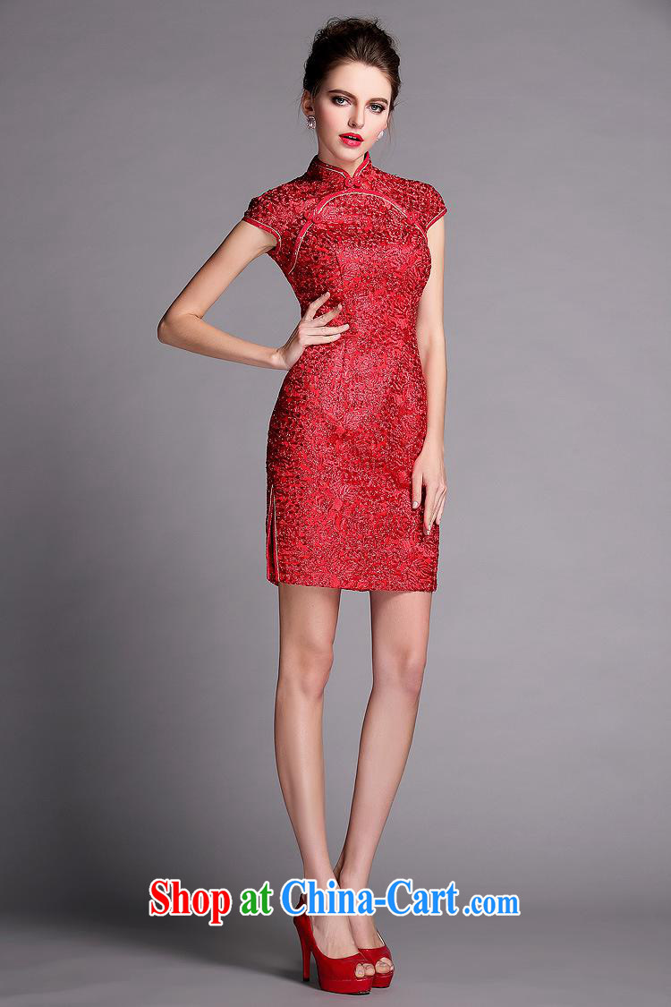 2014 new banquet cheongsam dress QF 140,503 red XXL pictures, price, brand platters! Elections are good character, the national distribution, so why buy now enjoy more preferential! Health