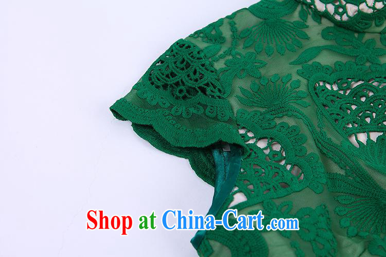 Spring and Summer new high-end Openwork embroidery improved fashion cheongsam dress big beauty Factory Shenzhen wholesale green XXXL pictures, price, brand platters! Elections are good character, the national distribution, so why buy now enjoy more preferential! Health