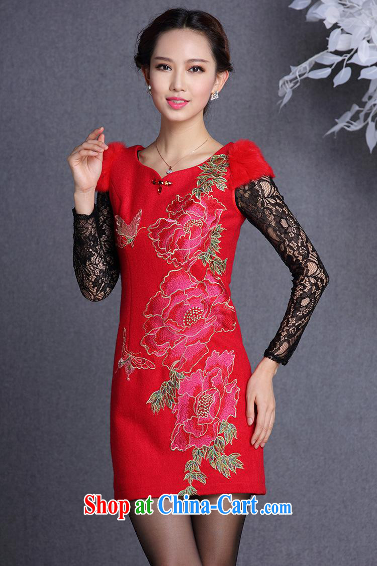 Fall/Winter new improved stylish Beauty and Hair shoulder embroidered hair is short cheongsam Shenzhen factory batch/lot/batch Mixing Black XXL pictures, price, brand platters! Elections are good character, the national distribution, so why buy now enjoy more preferential! Health