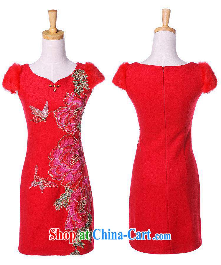 Fall/Winter new improved stylish Beauty and Hair shoulder embroidered hair is short cheongsam Shenzhen factory batch/lot/batch Mixing Black XXL pictures, price, brand platters! Elections are good character, the national distribution, so why buy now enjoy more preferential! Health