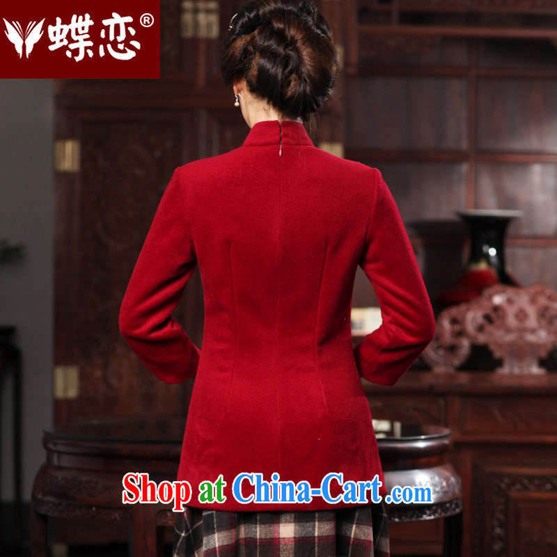 Butterfly Lovers 2015 spring new China wind improved stylish dresses T-shirt wool that Chinese shirt Ms. 49,092 wine red XL, Butterfly Lovers, shopping on the Internet
