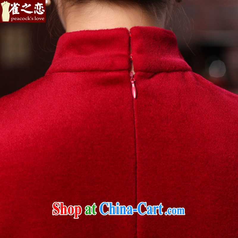 Birds love Fang Fei country 2015 spring new improved stylish long-sleeved wool? red cheongsam QC 590 red XXL - pre-sale 20 Day Shipping, birds love, and shopping on the Internet