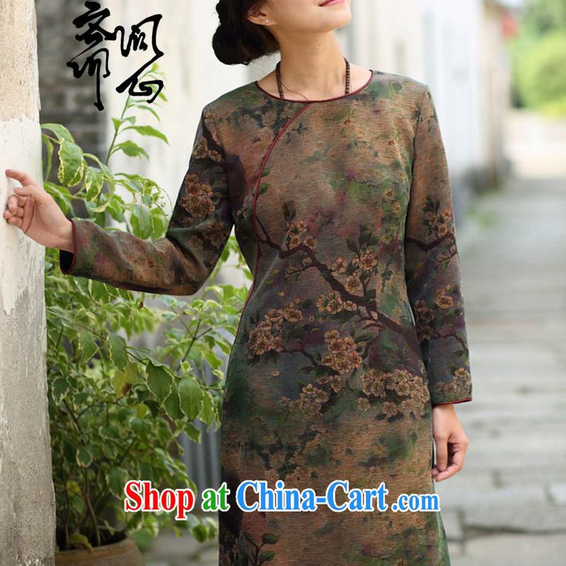 Ask a vegetarian _Yue heart -- autumn floral aroma cloud yarn Chinese T-shirt improved cheongsam WXZ 1192 photo color manual custom 15 Day Shipping custom,
