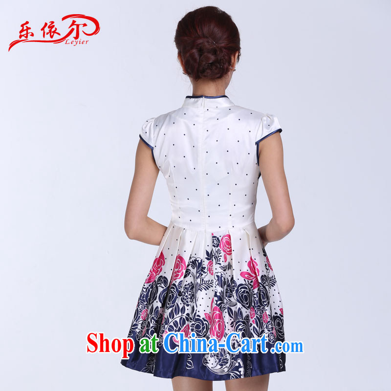 And, according to summer dresses skirt retro improved short cheongsam elegant beauty big girl dresses LYE 9016 white L, and, in accordance with (leyier), and, on-line shopping