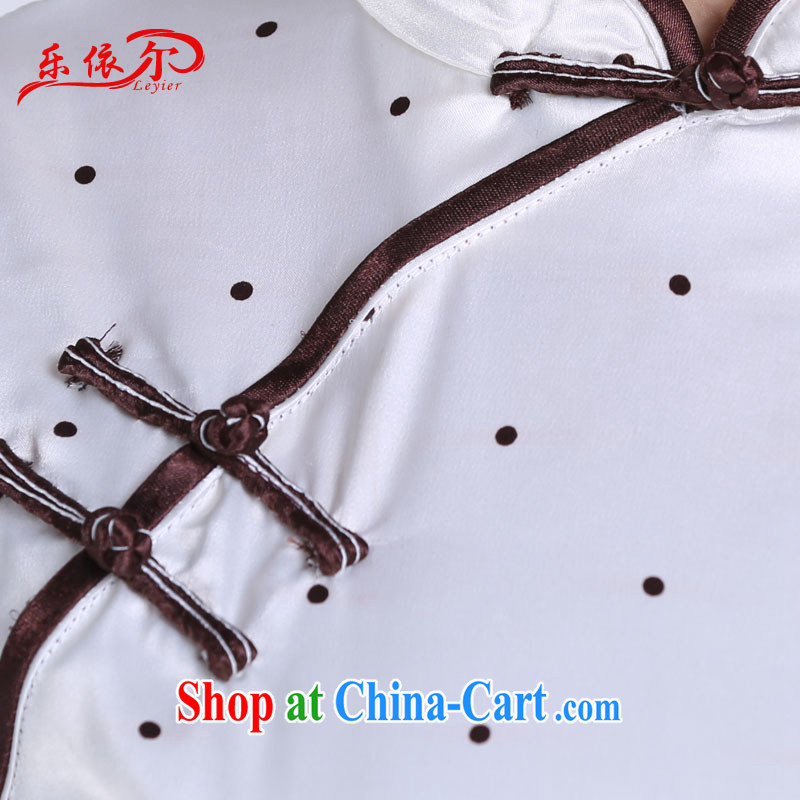 And, according to summer dresses skirt retro improved short cheongsam elegant beauty big girl dresses LYE 9016 white L, and, in accordance with (leyier), and, on-line shopping