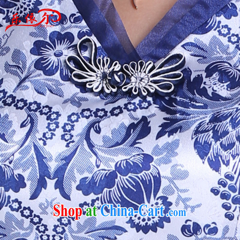 And, according to summer female daily retro dresses blue and white porcelain antique Ethnic Wind improved cheongsam dress LYE 9014 blue XXL, in accordance with (leyier), and, on-line shopping