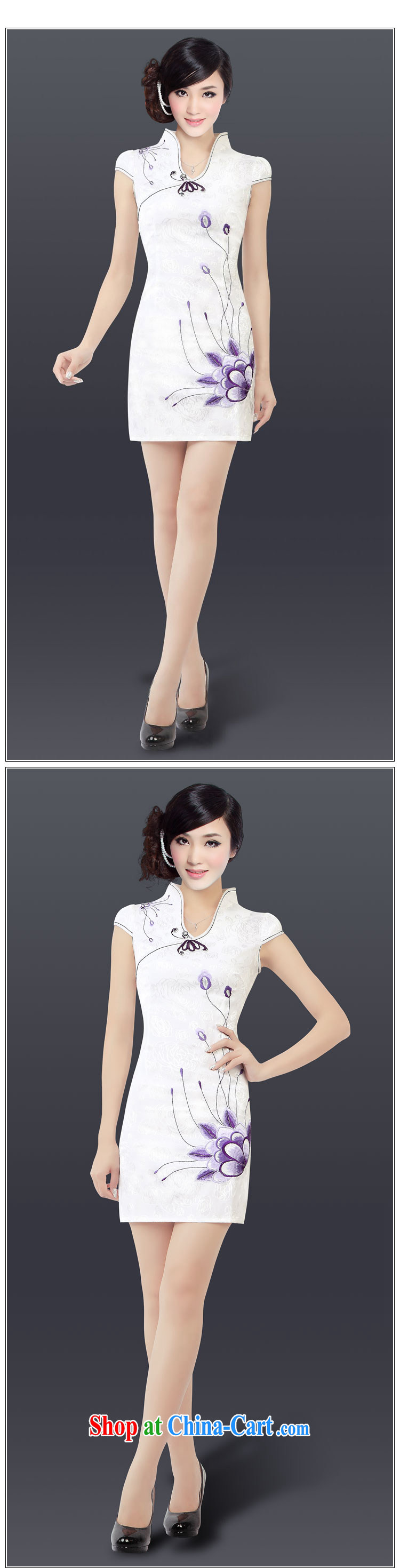 And, according to Ms. cheongsam embroidered beauty improved short-sleeved dresses retro landscape girl cheongsam dress LYE 1301 white XL pictures, price, brand platters! Elections are good character, the national distribution, so why buy now enjoy more preferential! Health