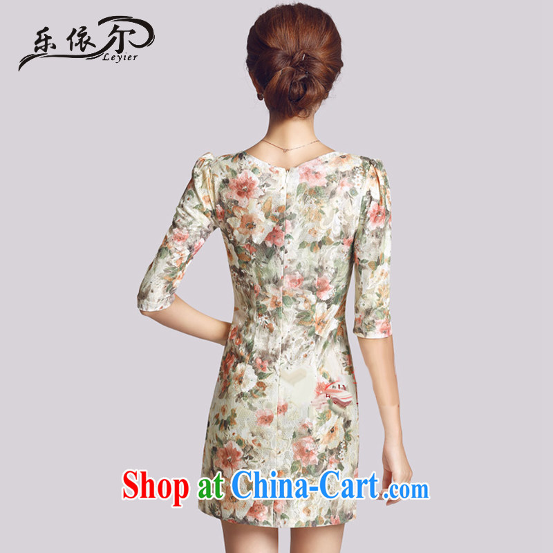And, in accordance with the cuff antique cheongsam dress Choo, female daily Chinese improved cheongsam dress female LYE 66,623 XL saffron, in accordance with (leyier), shopping on the Internet